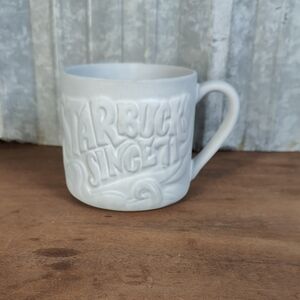 Starbucks 2016 Matte Gray Embossed Ceramic Mug 12oz